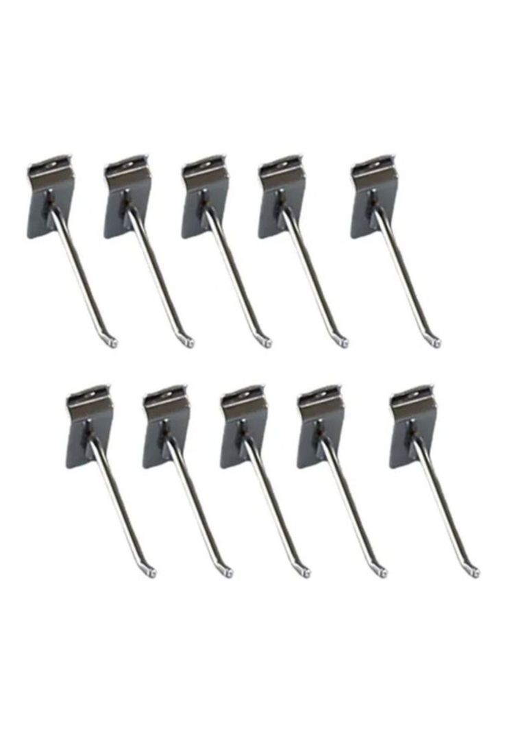 Gancho Exhibidor 15cm Panel Ranurado Pack De 10 Alta Calidad-1