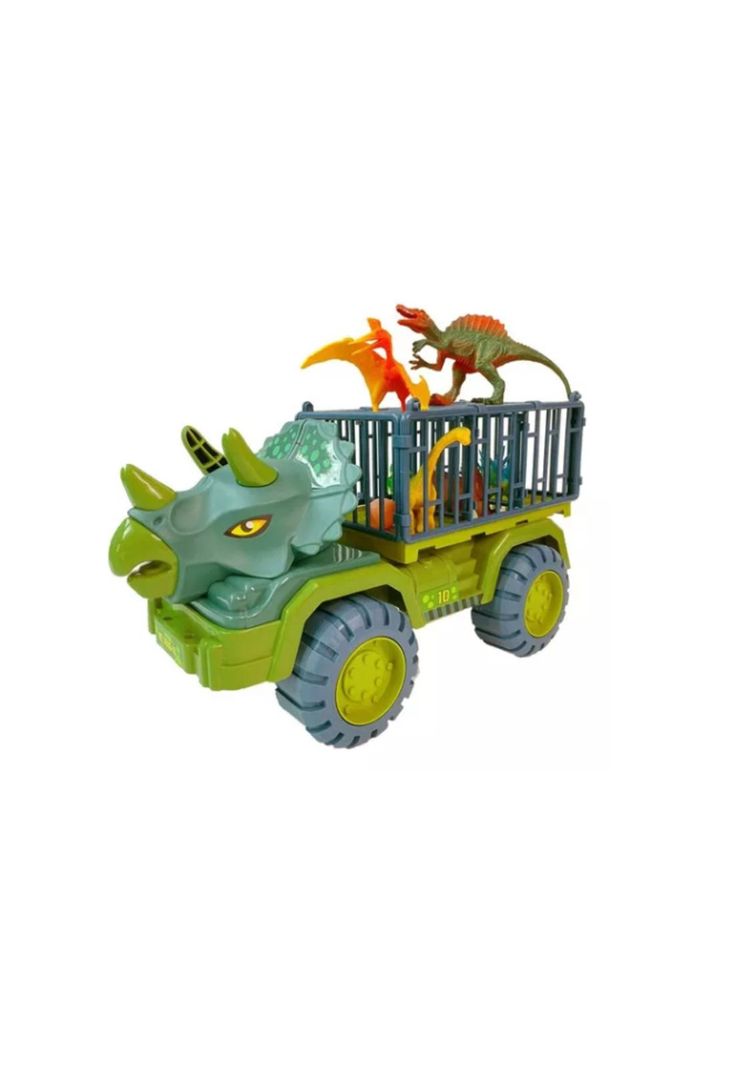 Camión Transporte Dinosaurios Triceratops Rex Juguete Niños-0