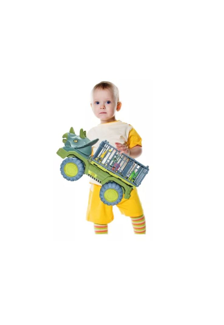 Camión Transporte Dinosaurios Triceratops Rex Juguete Niños-1
