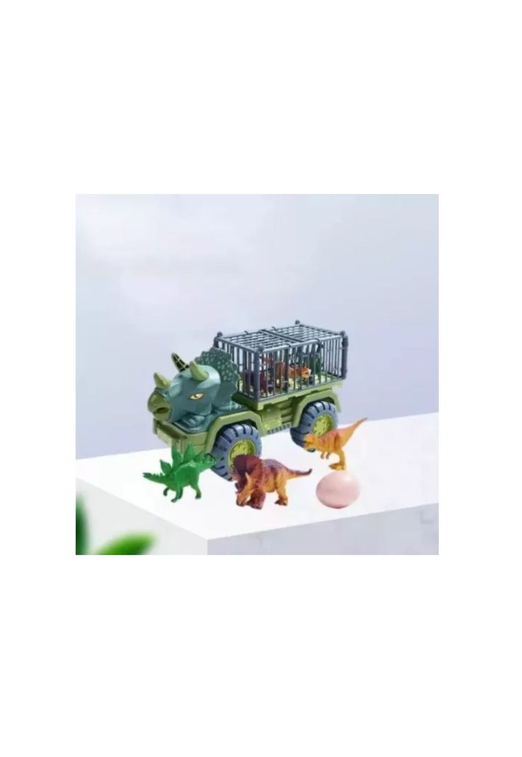 Camión Transporte Dinosaurios Triceratops Rex Juguete Niños-3
