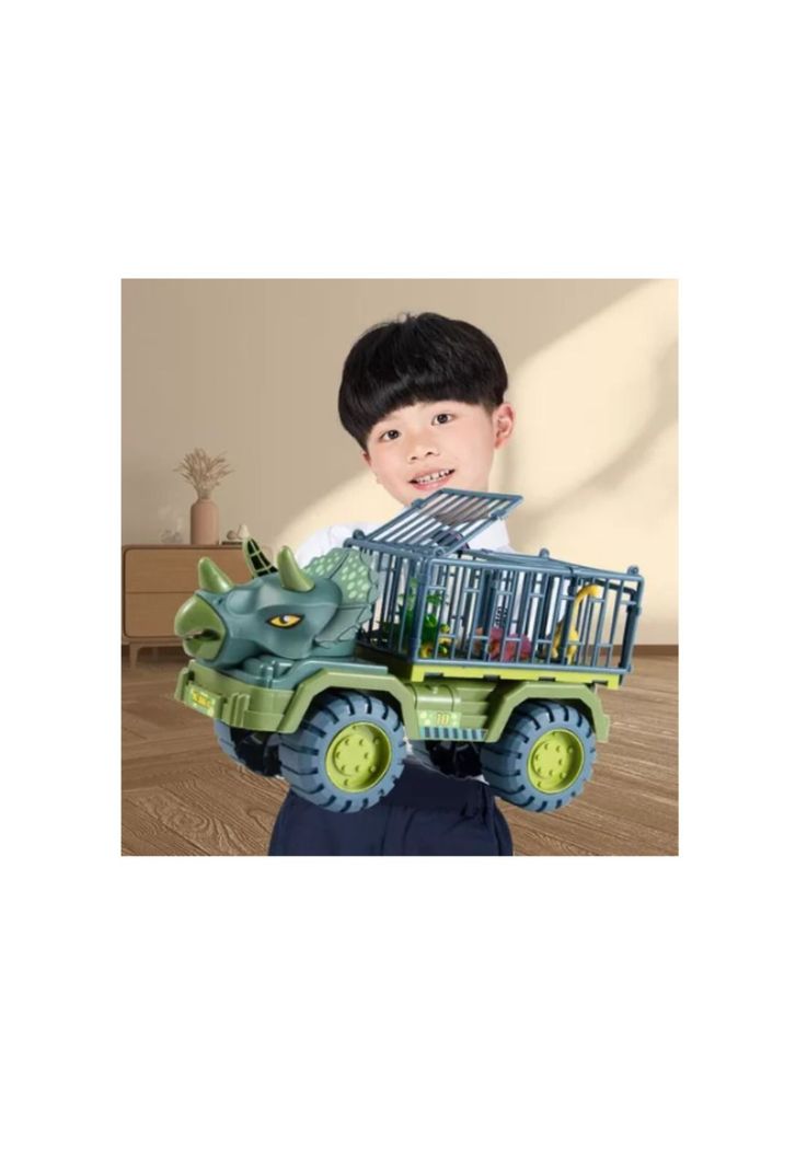 Camión Transporte Dinosaurios Triceratops Rex Juguete Niños-4