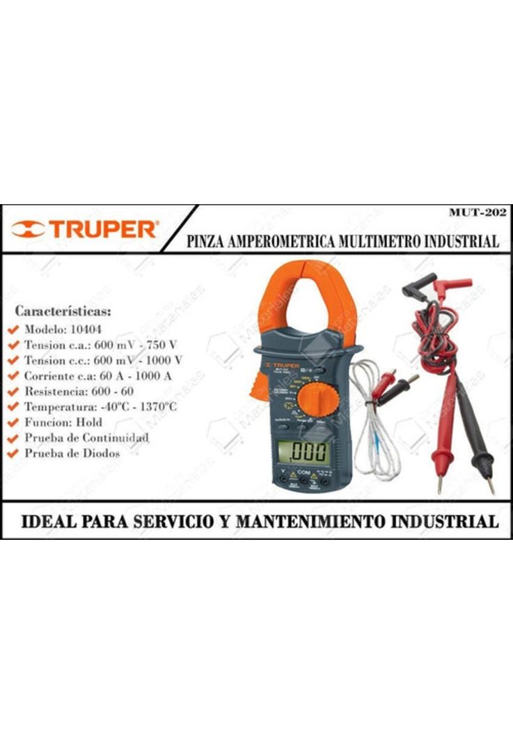 Multimetro Digital Tenaza Truper Mut-202-1