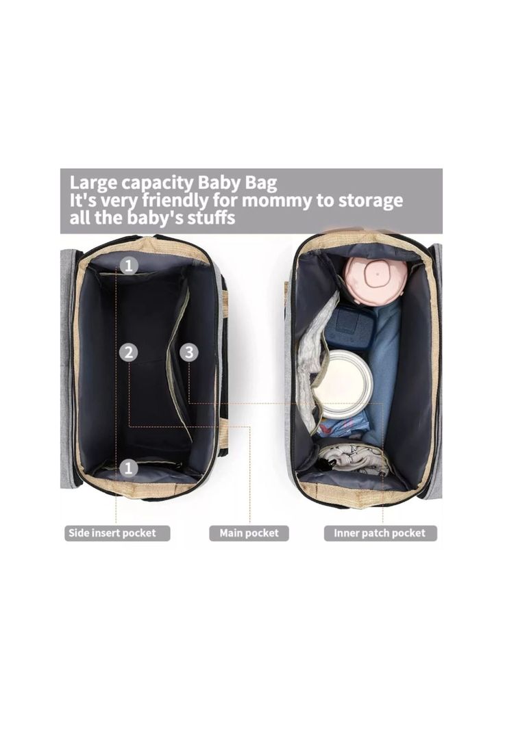Mochila 3 En 1 Pañalera Cuna Y Mudador Portátil Para Bebés-6