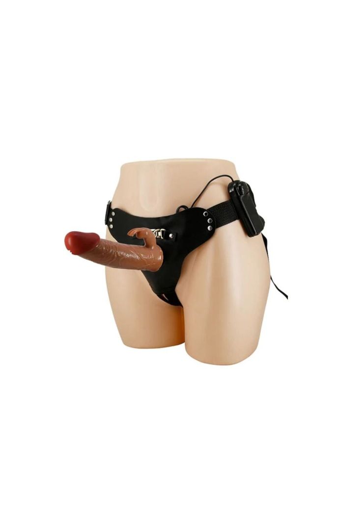 Arnés Sexual con Dildo Vibrador Consolador Ajustable Realista-2
