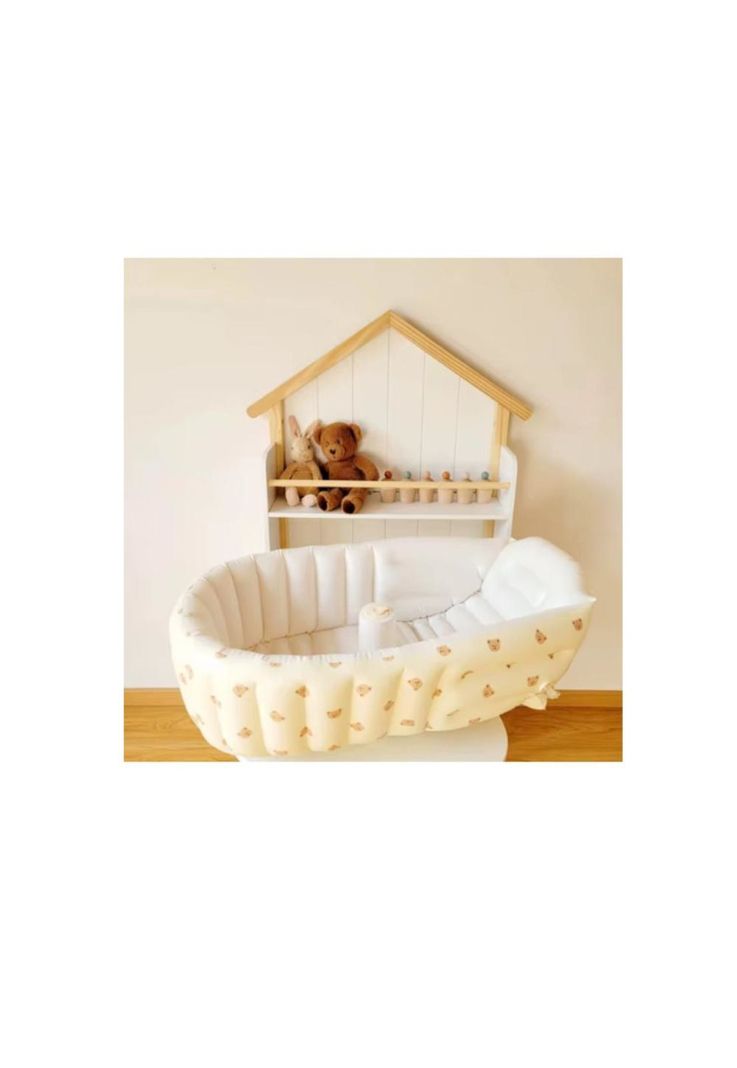 Bañera inflable Piscina bebes antiresbalante Cómoda Portátil (BAÑERAS:OSO)-5