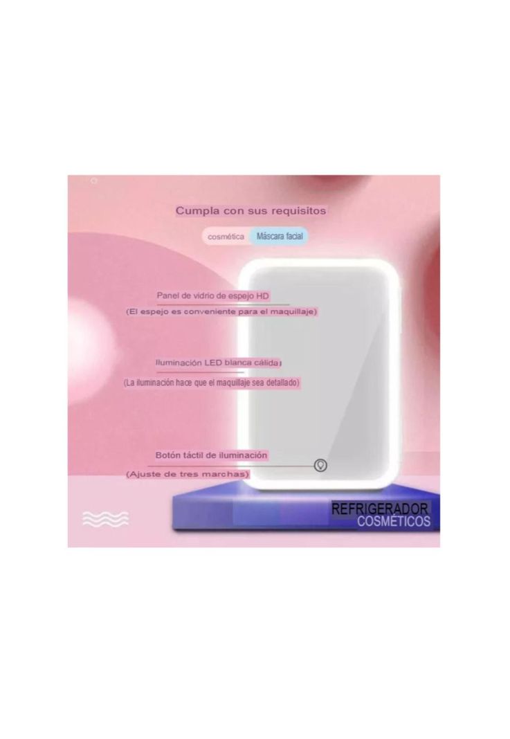 MINI REFRIGERADOR CON ESPEJO SKIN CARE 4L FRIO Y CALIENTE-3