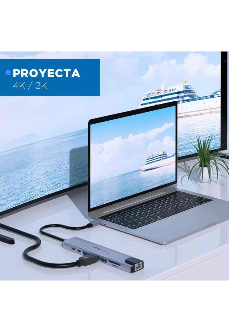 Hub Adaptador Usb Tipo C 8 En 1 Linkon Para Mac Macbook Win-3