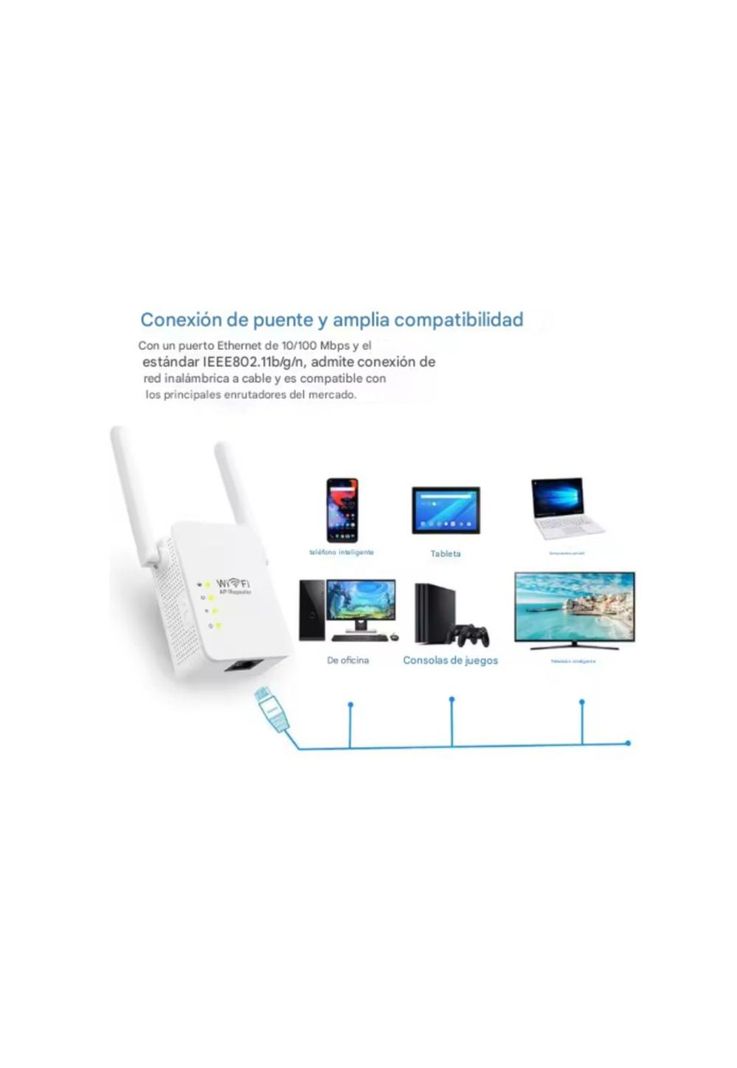 Repetidor Amplificador Wifi 300 Mbps Inalámbrico Mini Router-5