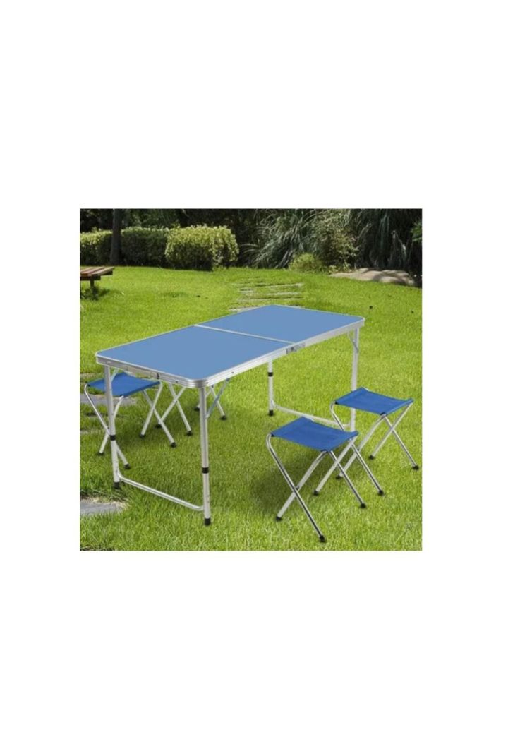 Mesa plegable portátil 4 Sillas de aleación Aluminio Camping-5