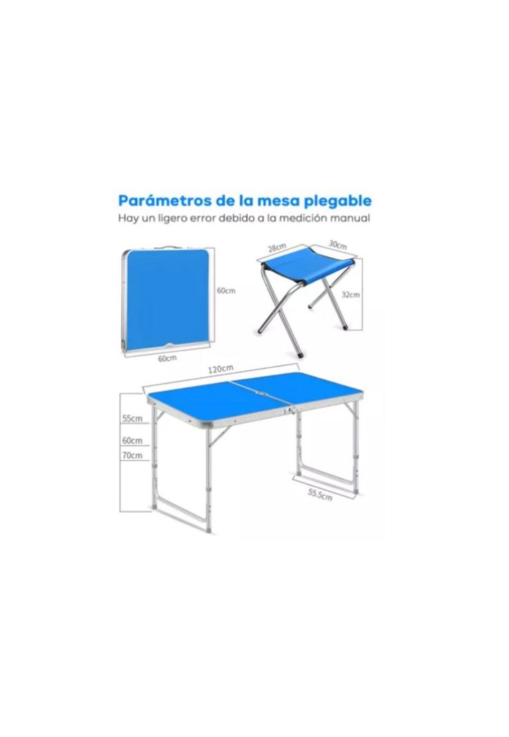 Mesa plegable portátil 4 Sillas de aleación Aluminio Camping-6