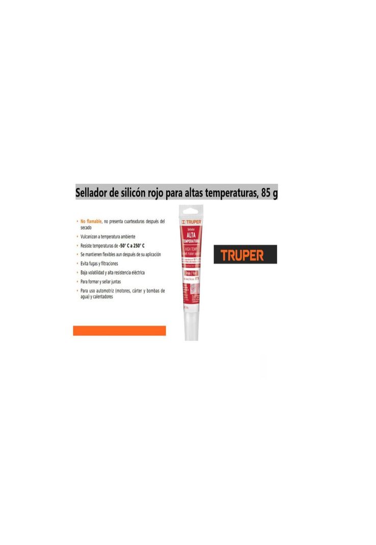 Silicona Sellador Rojo Para Altas Temperaturas 85g Truper-2