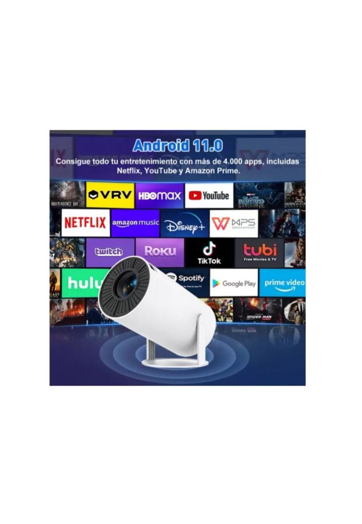 PROYECTOR ANDROID WIFI BLUETOOH SMARTV 1080 9000LM-1