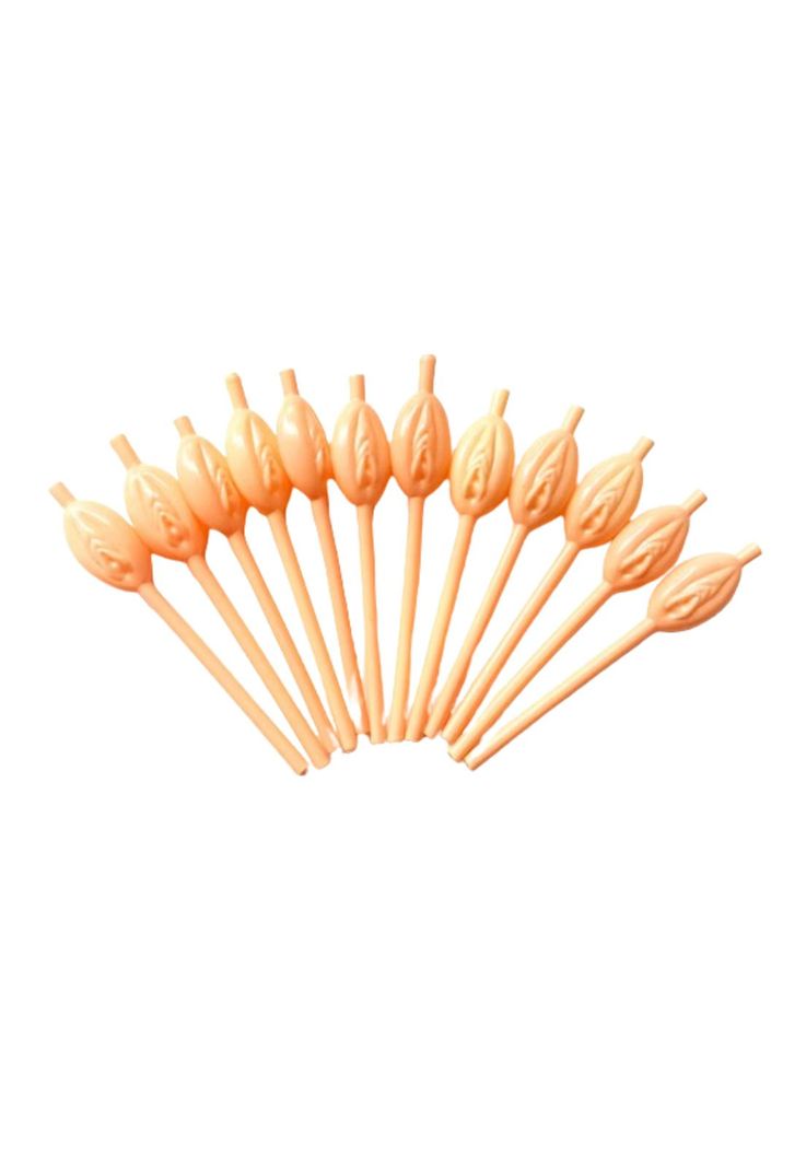 Bombillas , Pitillos , Sorbetes Forma De Vagina Set 9 Pzas-6