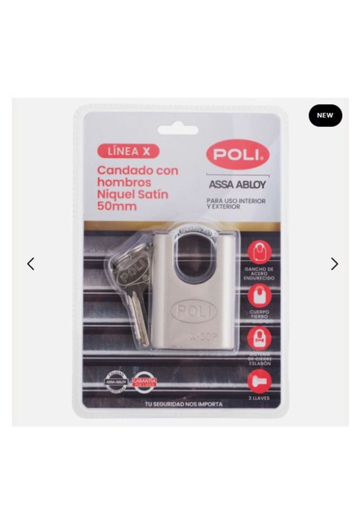 Candado Alta Seguridad Poli EXTERIOR con hombros 50mm LineaX-5
