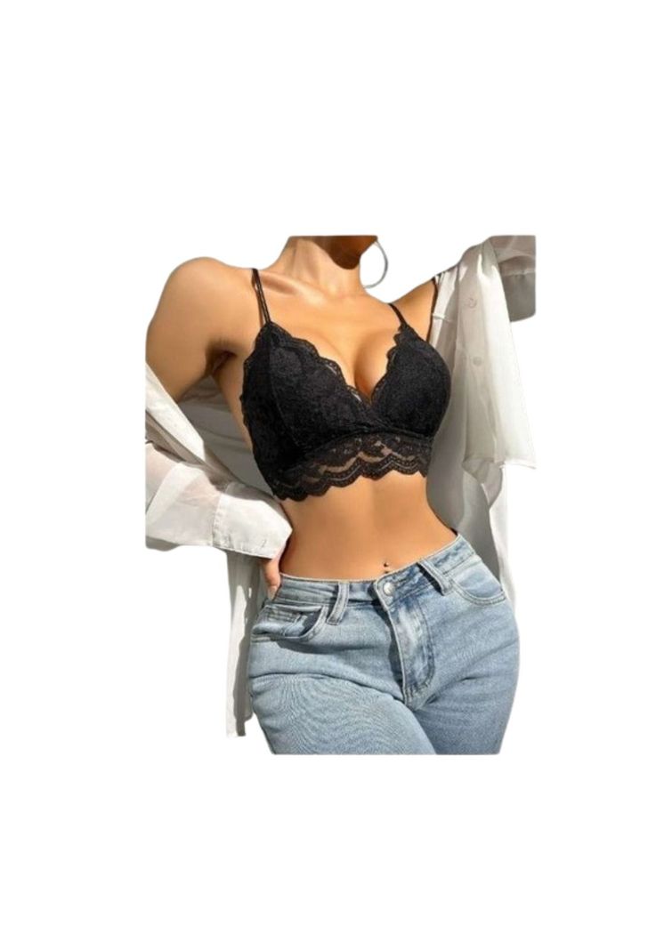 Sosten Bralette Abanico Encaje Floral-0