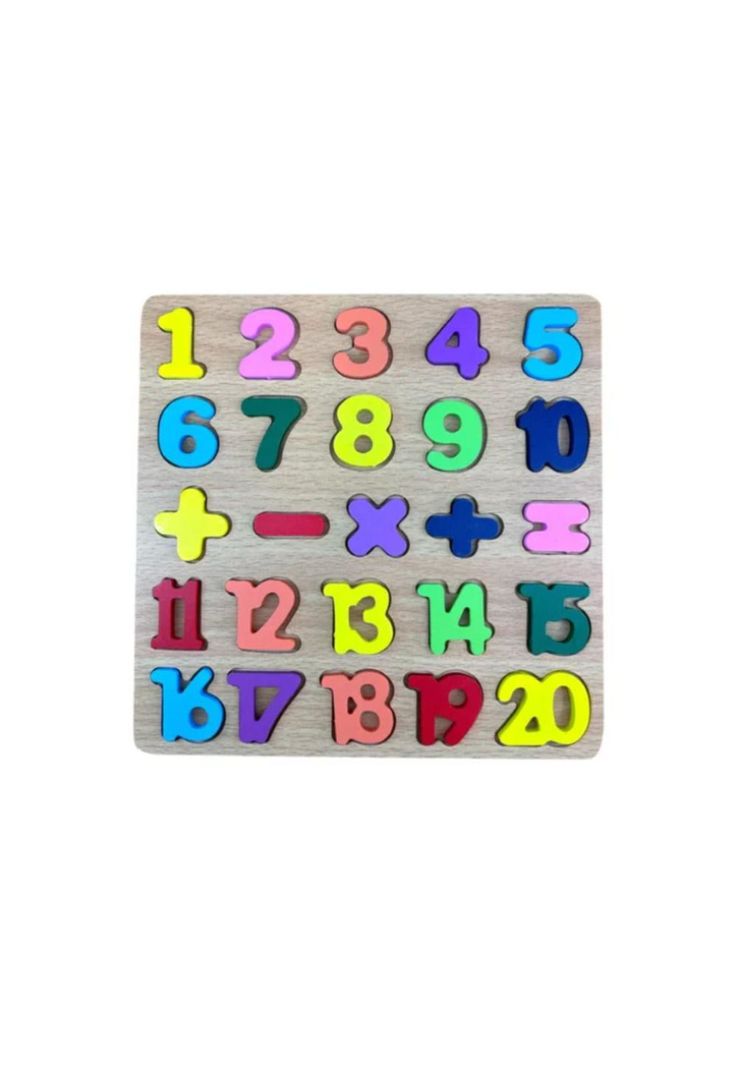Juego Madera Letras Números Didáctico Niños Abecedario Encaj (MODELO1:NUMEROS)-1