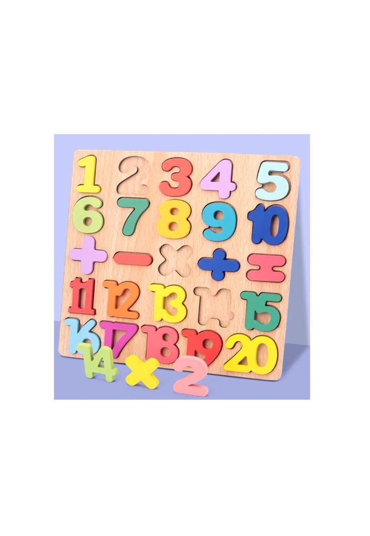 Juego Madera Letras Números Didáctico Niños Abecedario Encaj (MODELO1:NUMEROS)-2