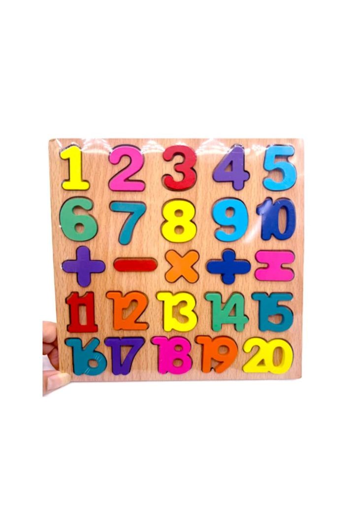 Juego Madera Letras Números Didáctico Niños Abecedario Encaj (MODELO1:NUMEROS)-3