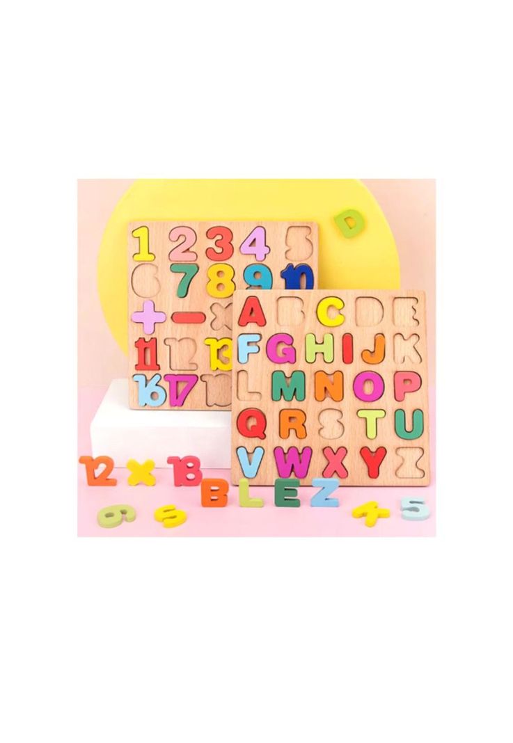 Juego Madera Letras Números Didáctico Niños Abecedario Encaj (MODELO1:NUMEROS)-4
