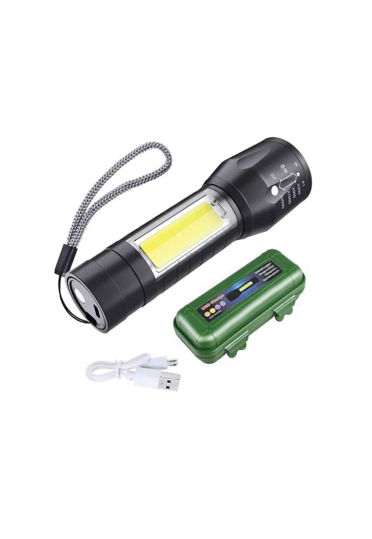 Mini Linterna Led De Mano Recargable USB Gancho 525 Con Zoom-5