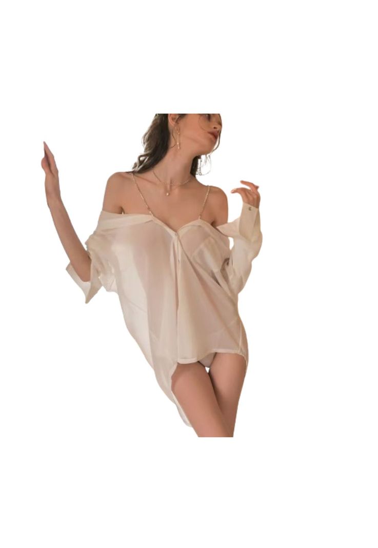 Conjunto Pijama Lenceria Mujer Camisa con tirantes sexy 2023-3