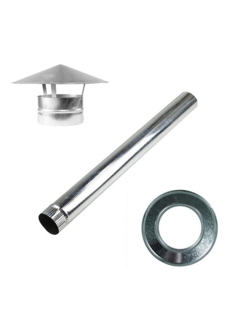 Kit Ducto Tubo Galvanizado 4.1/2 + Gorro + Anillo Fegalv-0