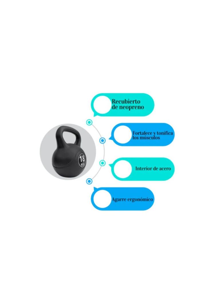Pesa Rusa 18 Kg Kettlebell Mancuerna Entrenamiento Fitness-2