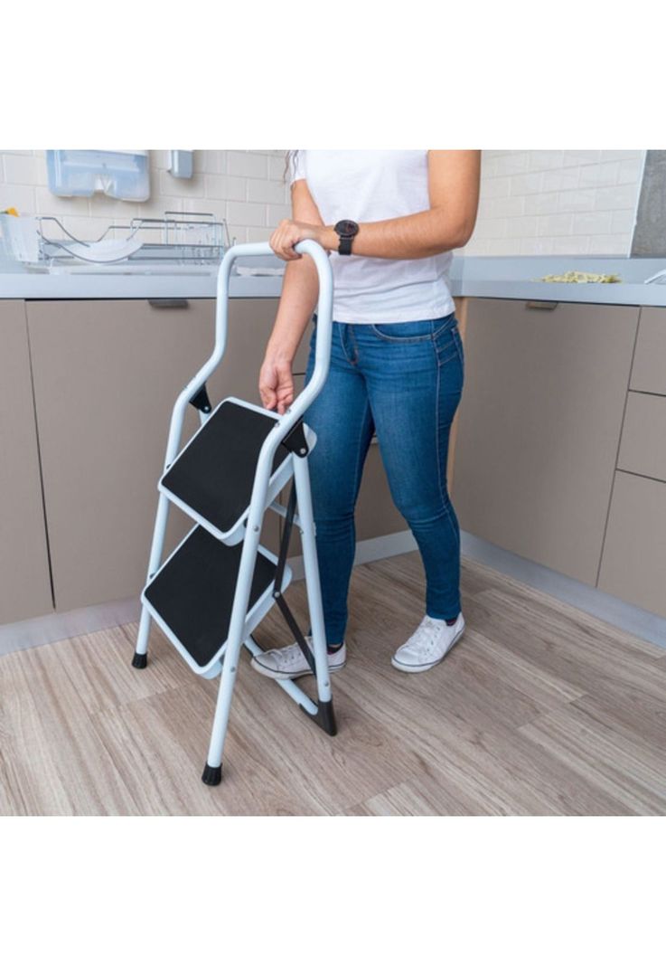Escalera Tubular Plegable 2 Peldaños Pretul Estu-2p-2