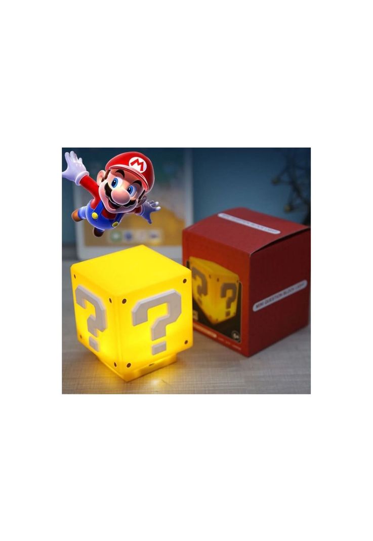 Lámpara Luces Mario Bros Nintendo Cubo Led Gamer Con Sonido-6