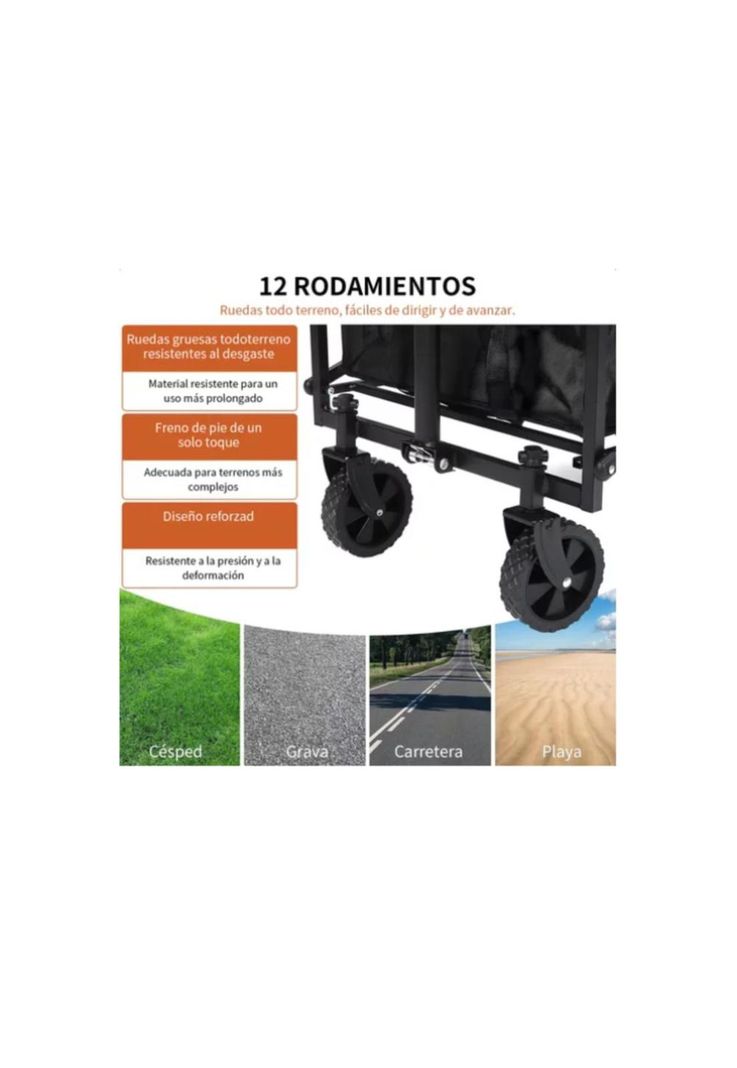 Carrito Arrastre Para Compras Plegable Para Camping Y Picnic-3