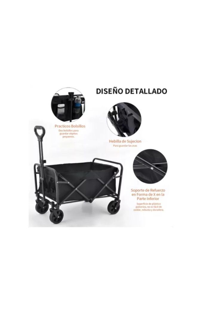 Carrito Arrastre Para Compras Plegable Para Camping Y Picnic-4