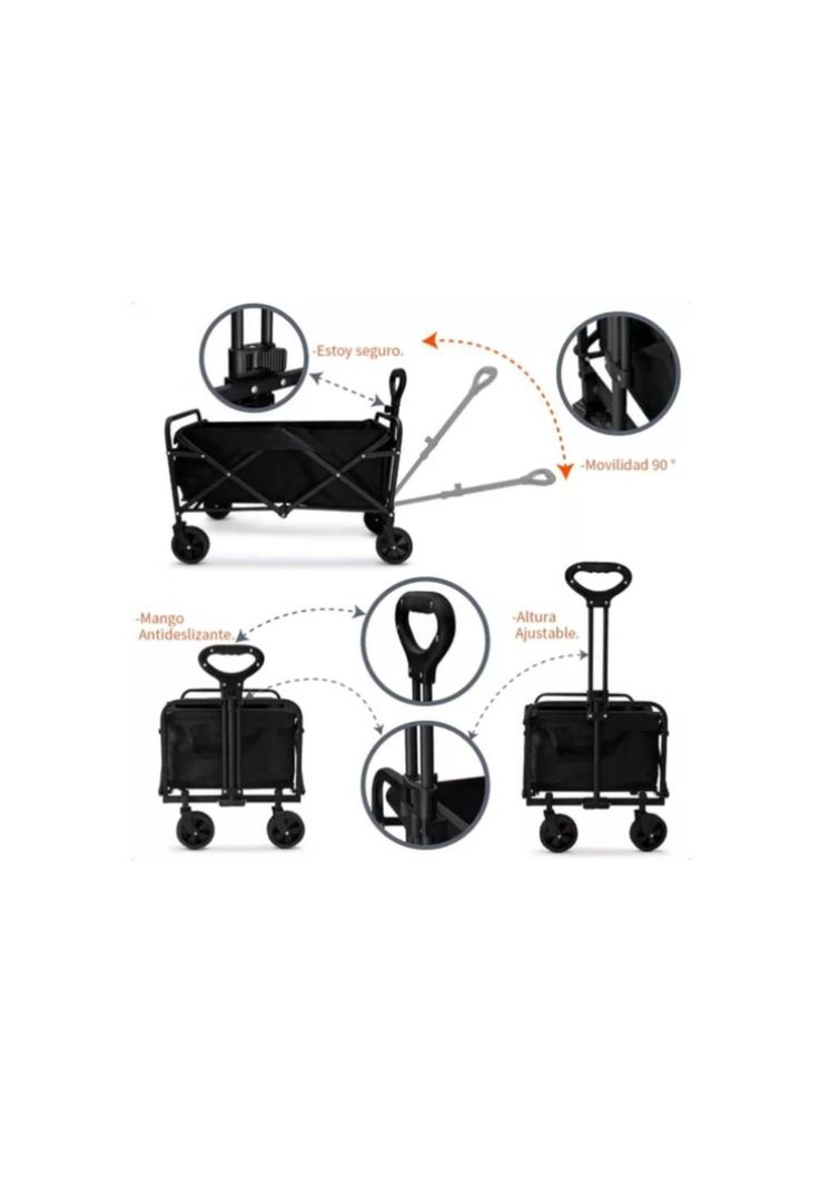 Carrito Arrastre Para Compras Plegable Para Camping Y Picnic-7