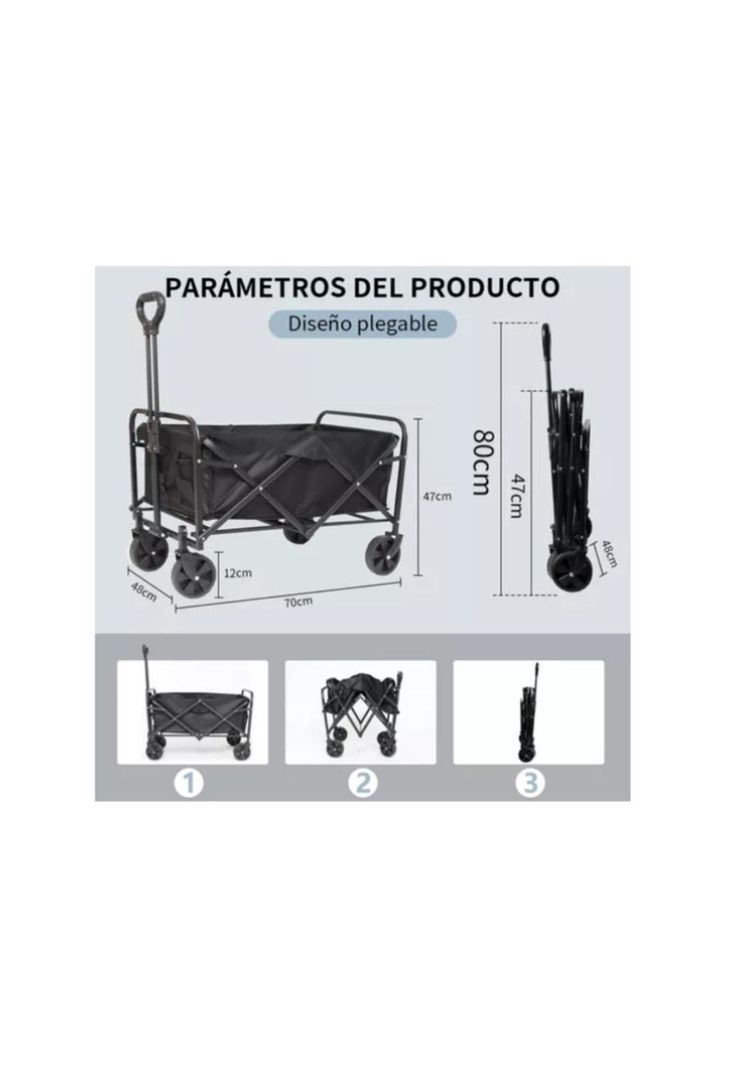 Carrito Arrastre Para Compras Plegable Para Camping Y Picnic-9