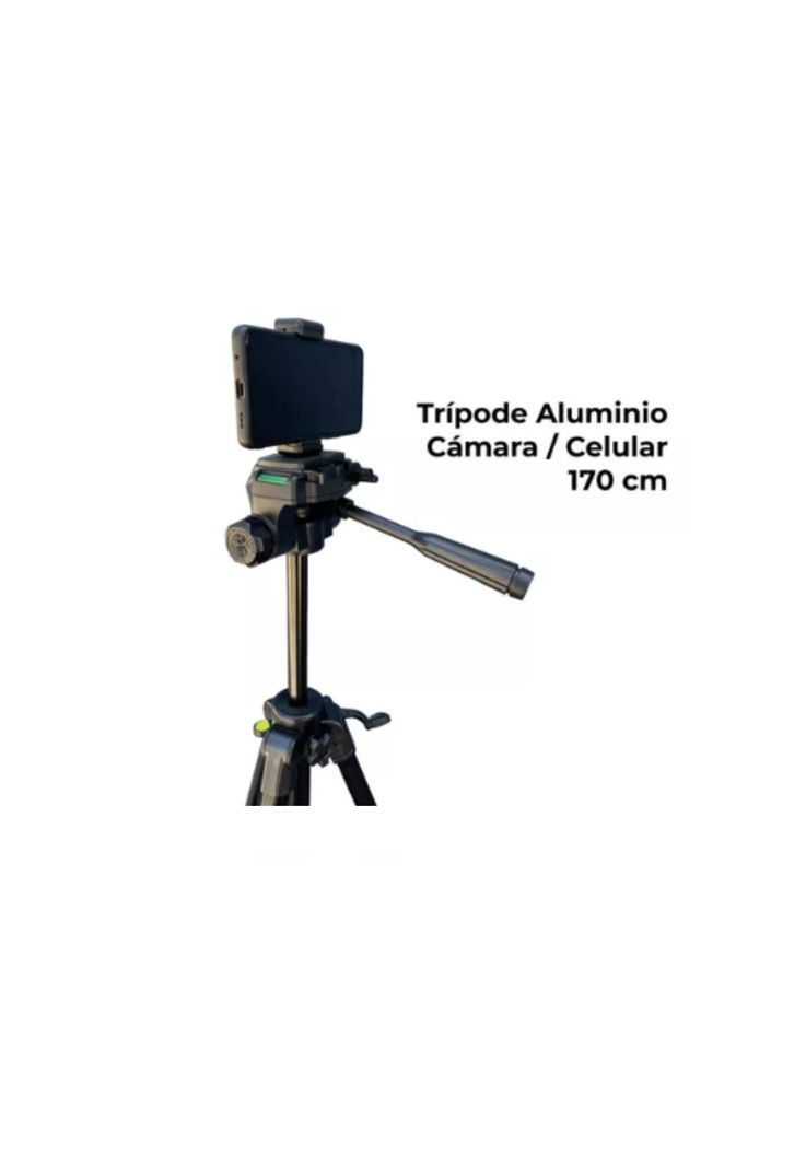 Trípode Celular Cámara  Eternall E170 Portátil Aluminio Bluetooth Negro 170 Cm-3