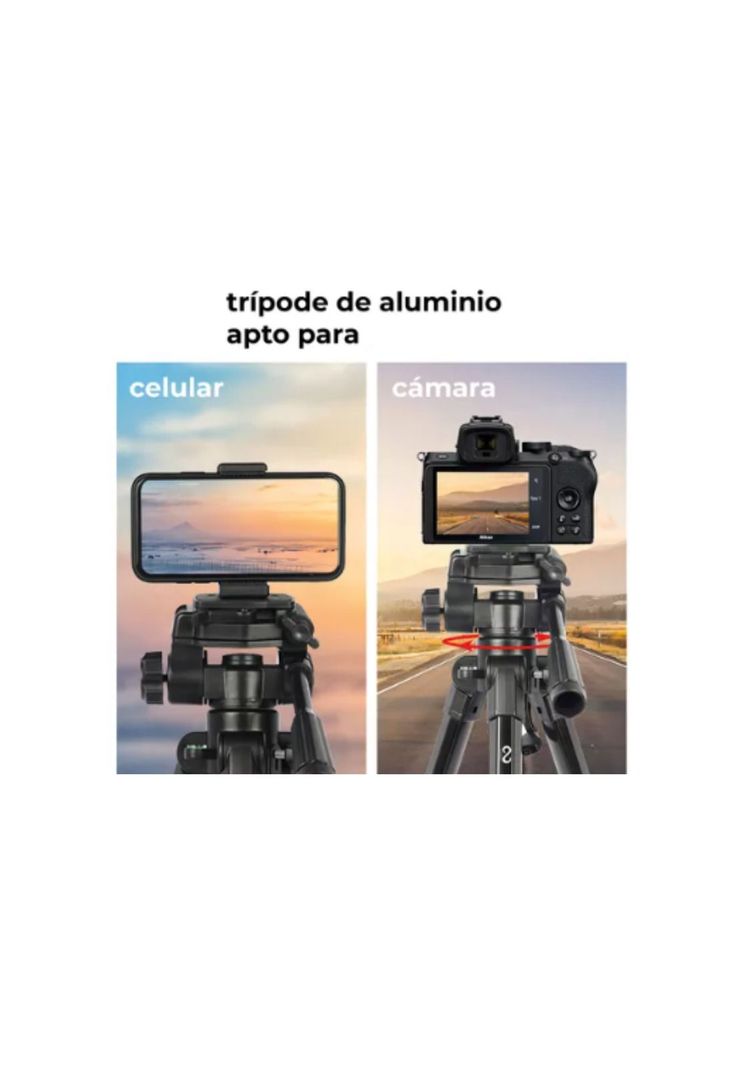 Trípode Celular Cámara  Eternall E170 Portátil Aluminio Bluetooth Negro 170 Cm-4