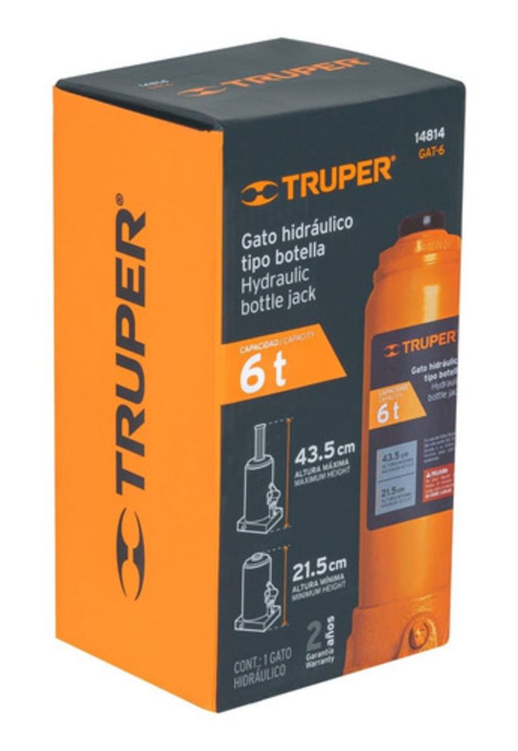 Gata Hidraulica 6 Tn Tipo Botella Truper Gat-6-1