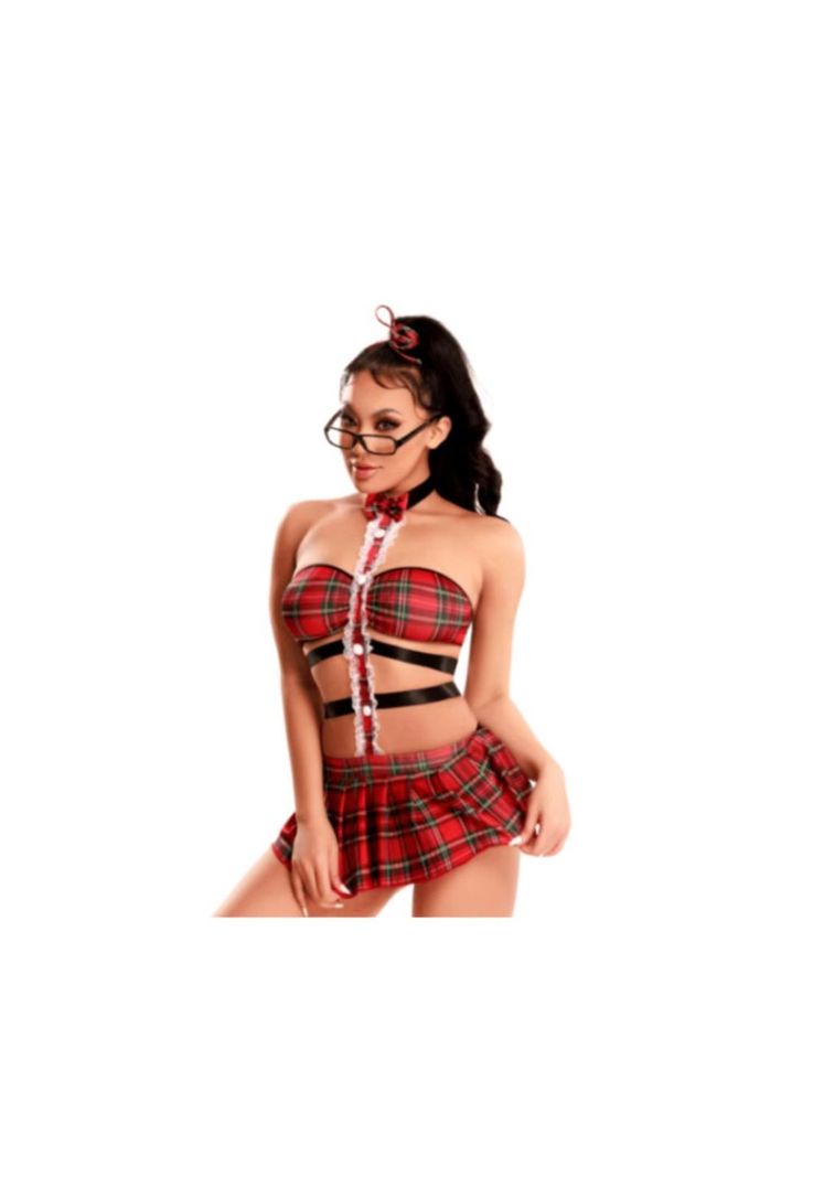 Conjunto de lencería sexy Disfraz Erótico Estudiante Sensual-0