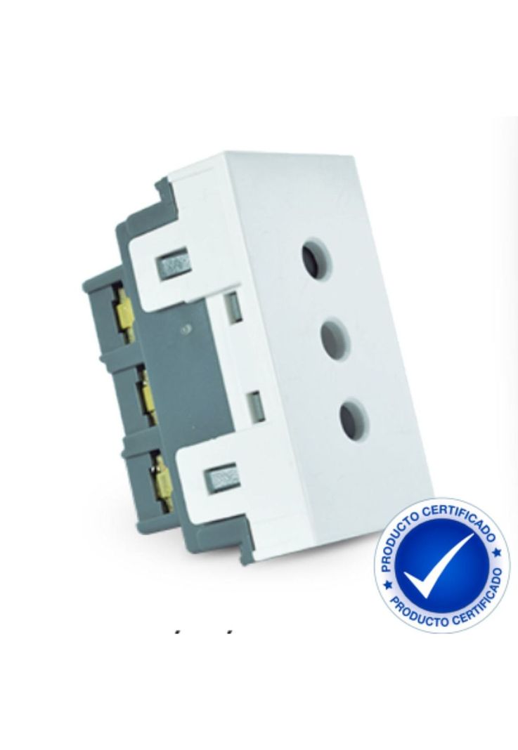 Módulo Toma De Corriente 2p+t 10a 250v, Blanco Lexo-2
