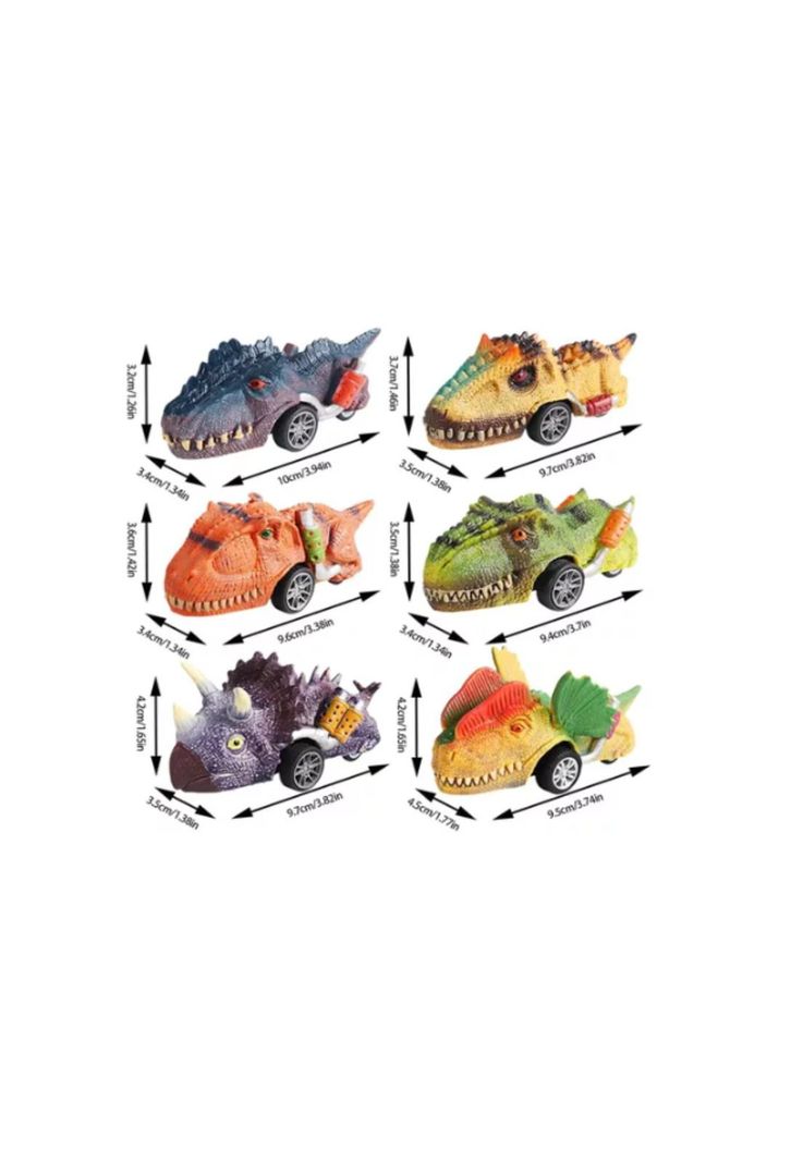 Set 6 Autos Dinosaurio A Fricción Dino Cars  Juguete Niños-2