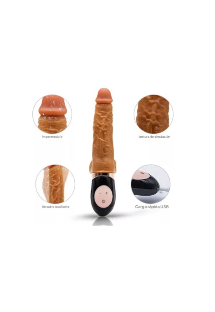 Dildo vibrador hiperrealista con rotación 360 Sex Recargable-5