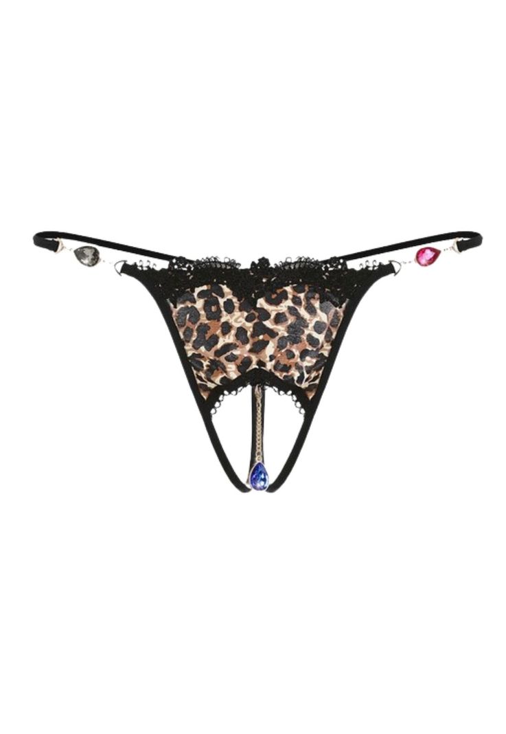 Calzones Colaless Tanga Mujer Diadema Animal Print Erotico-0