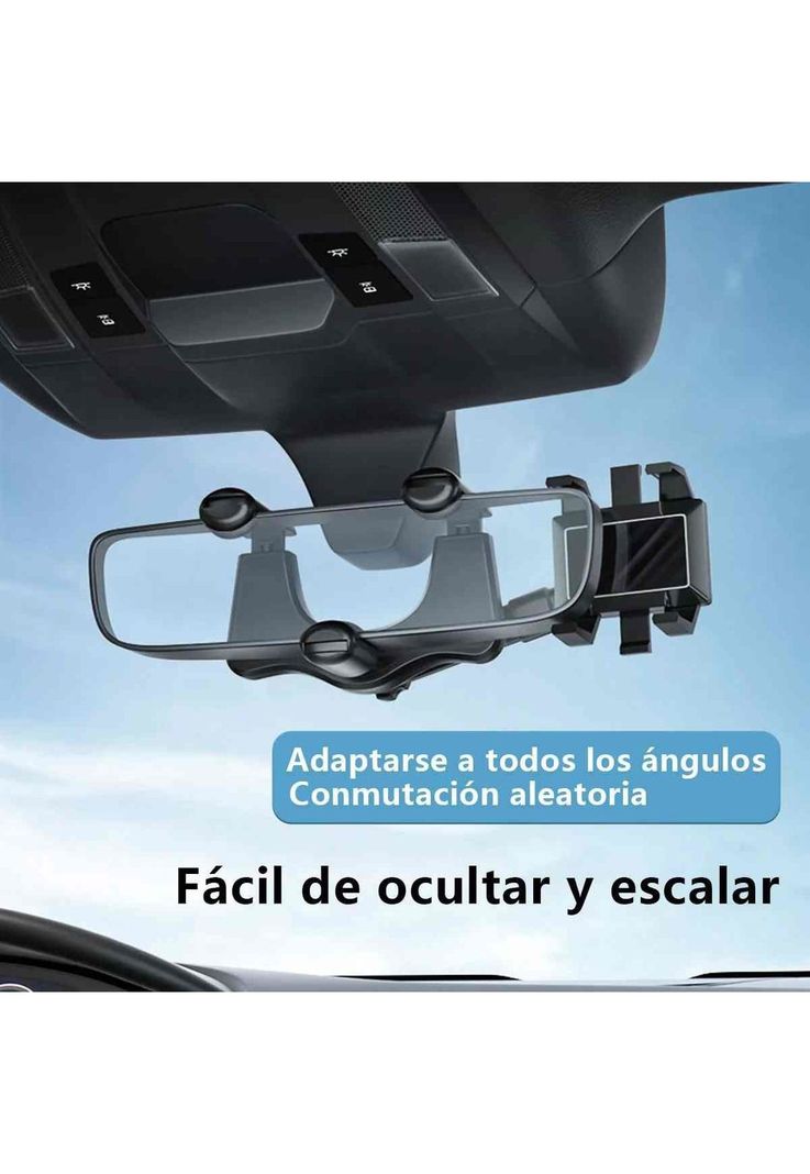 Soporte Celular Auto Porta Espejo Retrovisor Girar 360 Grado-3