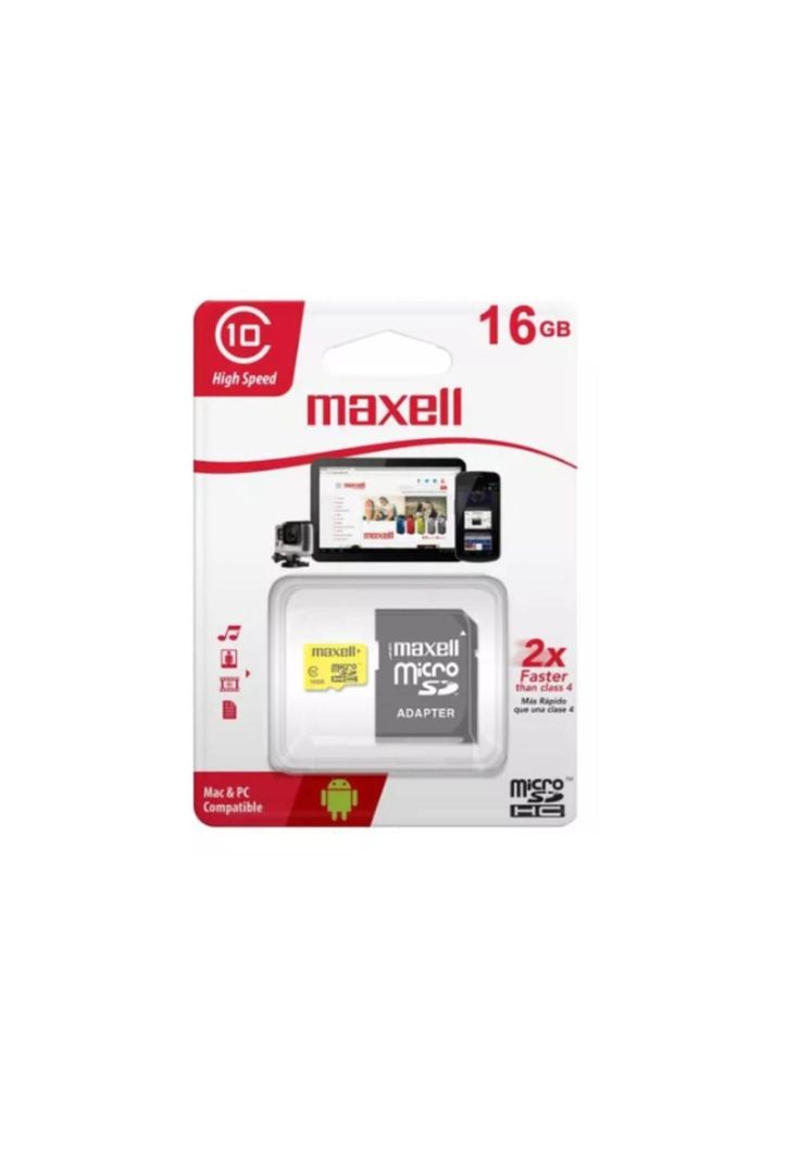 Tarjeta Memoria Micro Sd 16gb Clase 10 90mb/s Uhs-1 Maxell-0