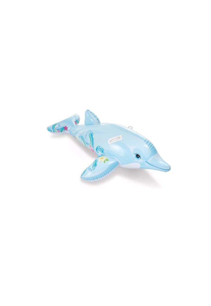 Flotador Inflable Delfín  Montable Con Asas Intex 175cm NIÑOS-0