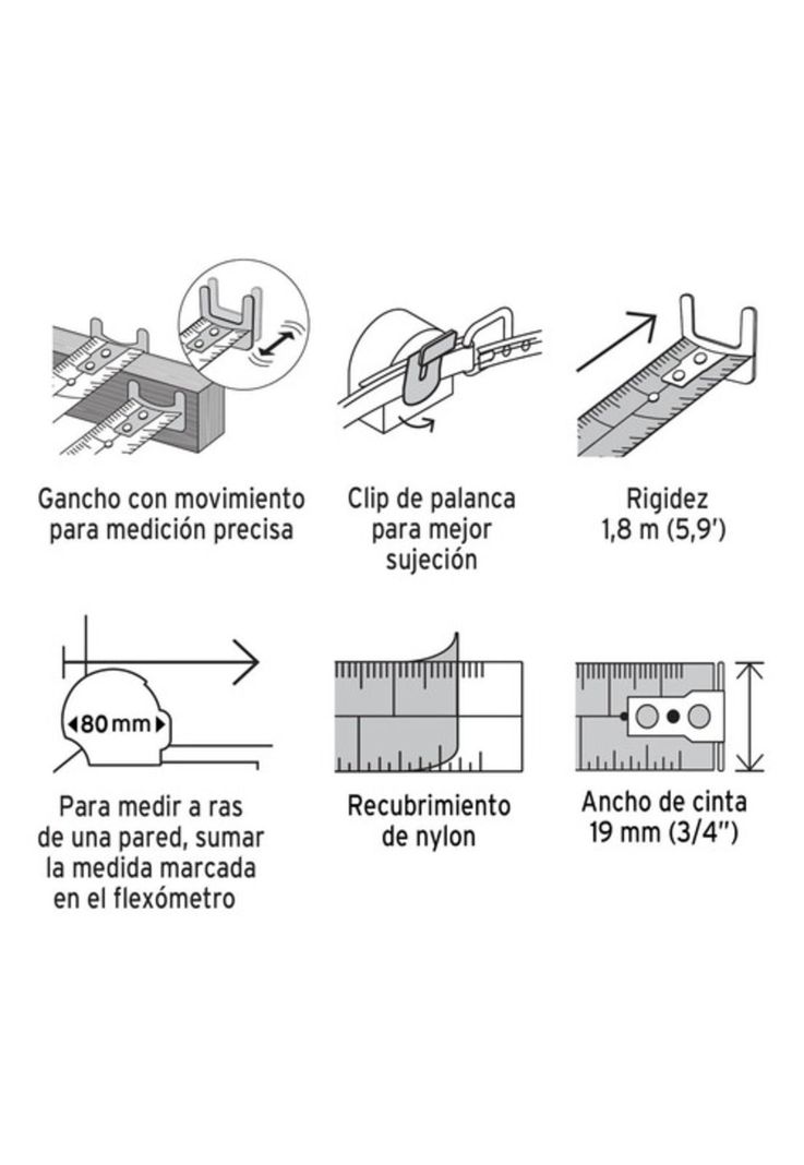Huincha De Medir 5mtrs Autobloqueo Truper Profesional-3