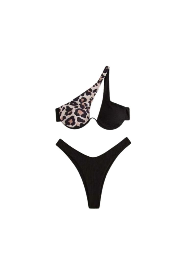 Traje Baño Bikini Alto Animal Print Con Aro Realce-2