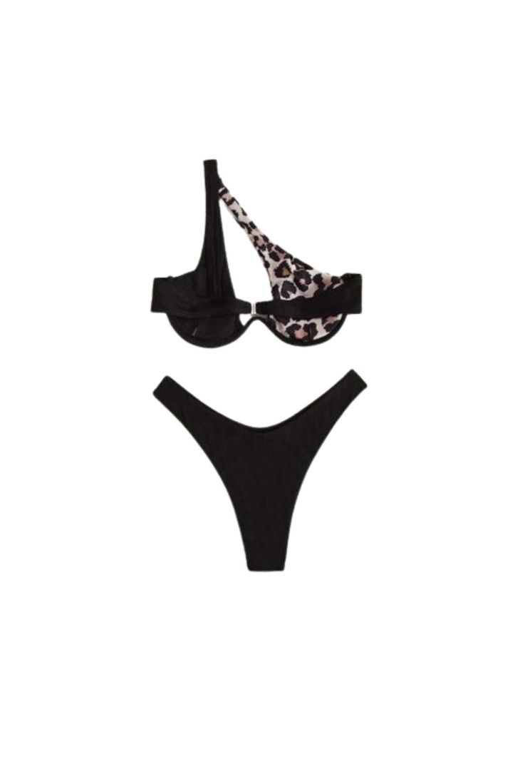 Traje Baño Bikini Alto Animal Print Con Aro Realce-5