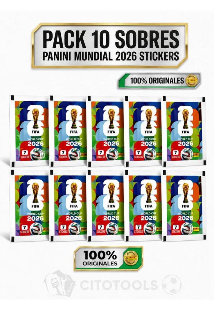 Pack 10 Sobres Panini Mundial 2026 Stickers Original