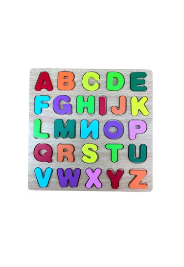 Juego Madera Letras Números Didáctico Niños Abecedario Encaj (MODELO1:LETRAS)-1