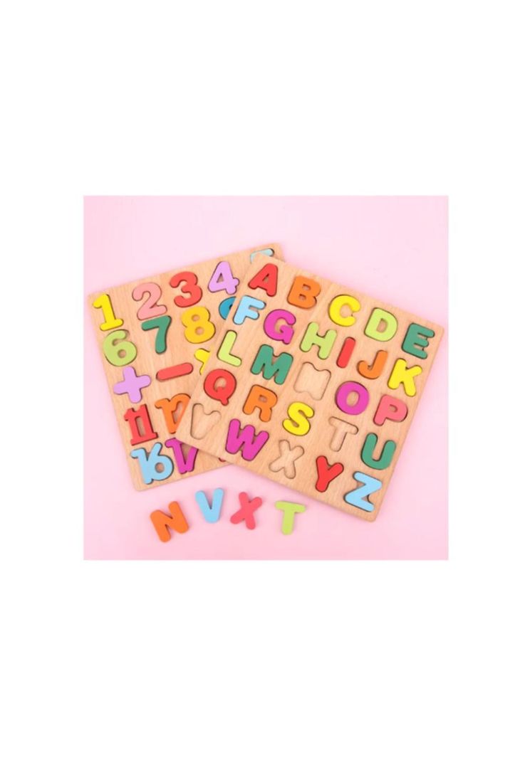 Juego Madera Letras Números Didáctico Niños Abecedario Encaj (MODELO1:LETRAS)-2